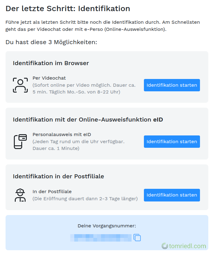 Identifikation der Person, finanzen.net ZERO