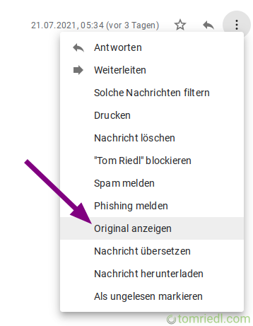 Originalnachricht anzeigen