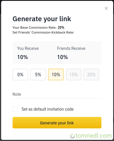 binance affiliate link friend share