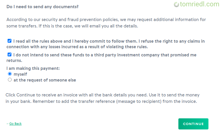 Bestätigung der AdvCash-Regelungen