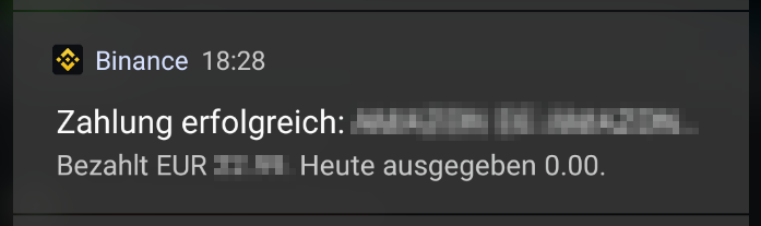 Notification der Binance-App