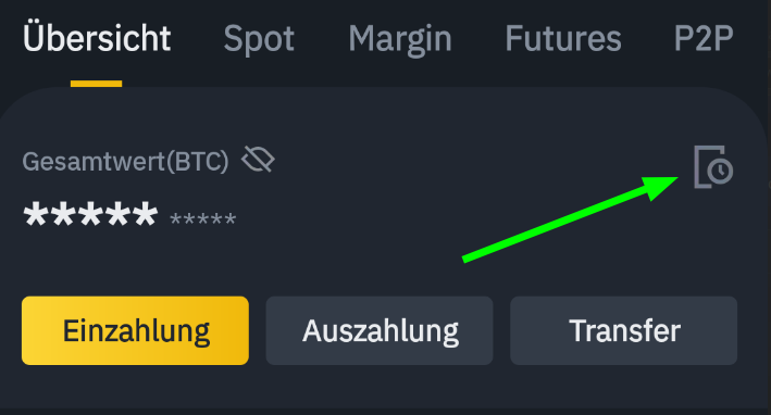 Transaktionshistorie öffnen
