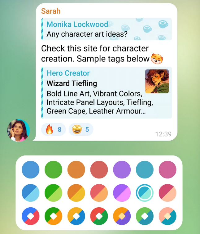 Namen und Profilfarben ändern