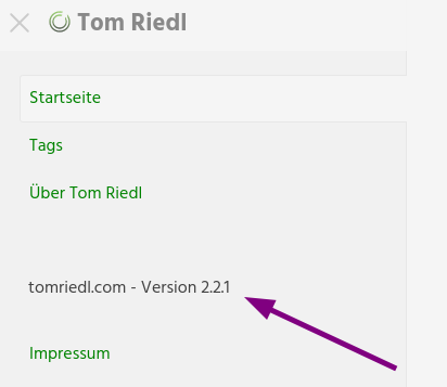 Version der Website