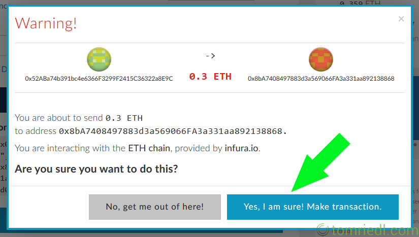 Transaktion bestätigen MEW Dragonchain