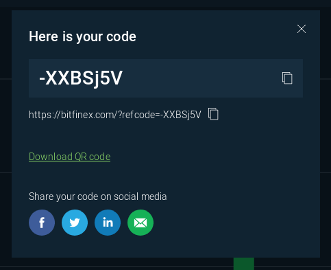 Bitfinex Referral Link Code